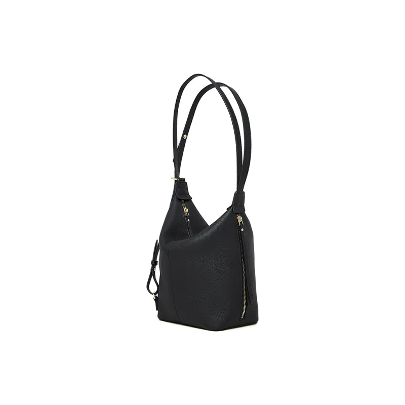 Carnival Keep Cow Leather Portable Backpack Shoulder Bag Regular Women's Elephant Gray/Black/Caramel-8