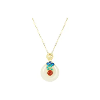 WEITIANXUAN Hetian Jade Necklaces White Jade/Pale Greenish White Jade Unisex