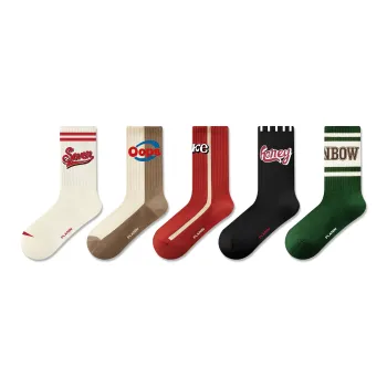 PLAN IN Mid Calf Socks Unisex 5 Pack