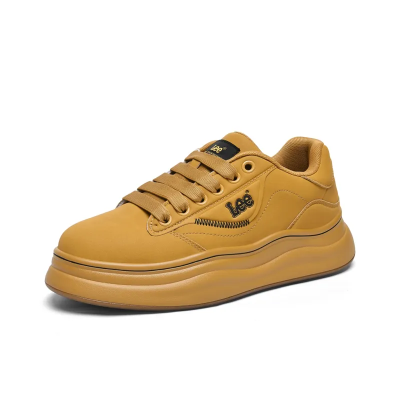 Lee Versatile Trendy, White Sneakers, Classic Fashion Commute Low Top Height Increasing Skateboard Shoes Men's-43