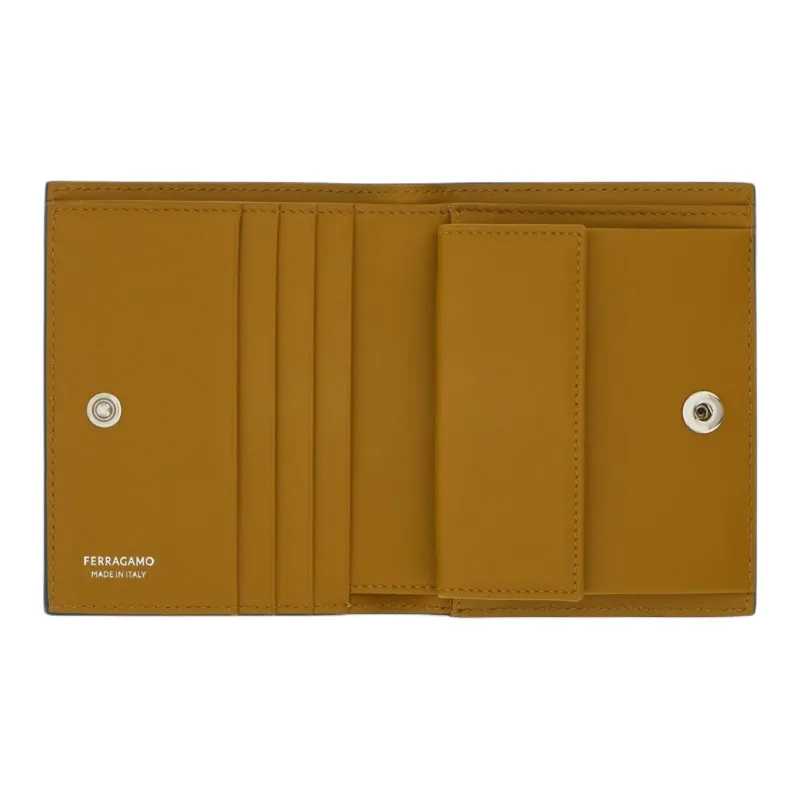 FERRAGAMO Calfskin Wallet Women's Blue-3