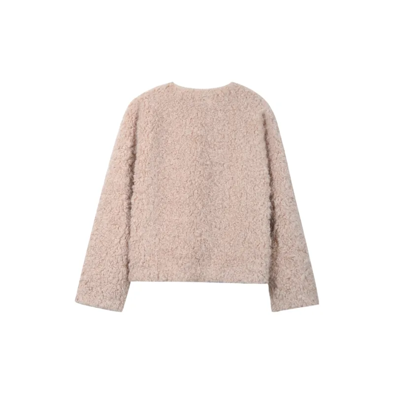 MISHOW Velvet-feel Coat Women's Chiffon Peach Pink-1