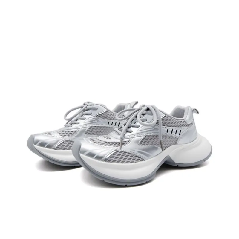 Joy&Mario Cushioning Anti Slip And Wear Resistant Low Top Chunky Sneakers Women's-5