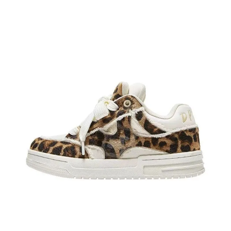 BINGO DUCK Skateboard Shoes Women's Leopard Print-5