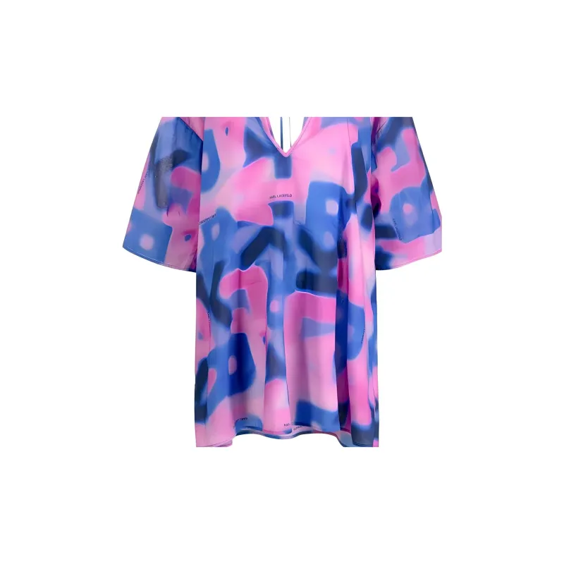 KARL LAGERFELD / Karl Lagerfeld Jeans Abstract print Cotton Kaftan Dress-5
