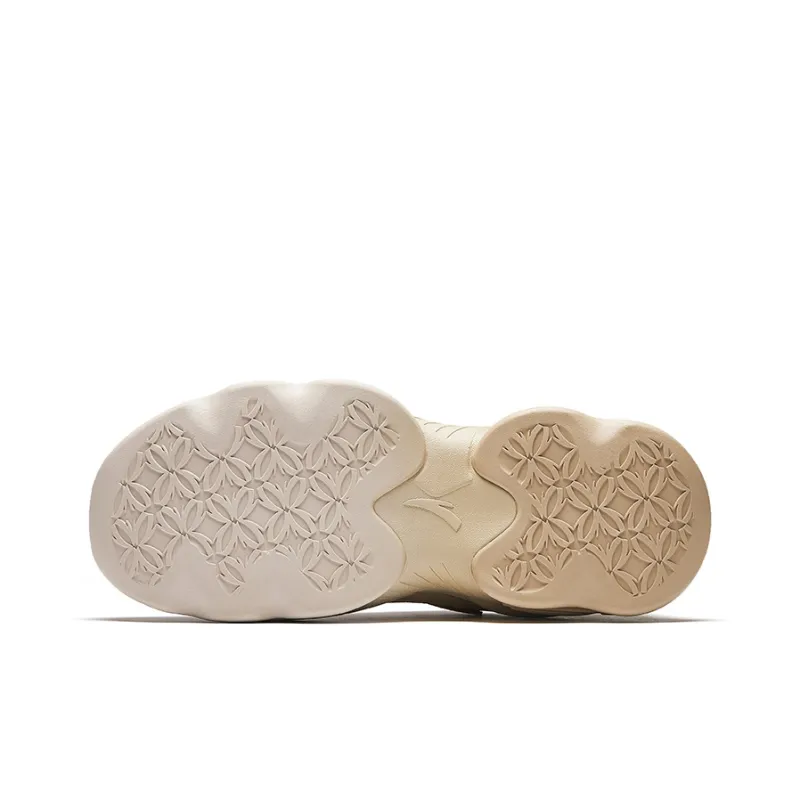 CHAOJIANTA Slip-Resistant Low-Top Chunky Sneakers Women's White Brown-4
