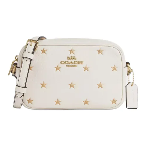 COACH Jamie Refined Pebbled Leather Camera Bags Crossbody Bag Shoulder Bag Mini Women's Gold & Chalk Multicolor