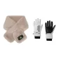 Khaki Scarf+White Glove