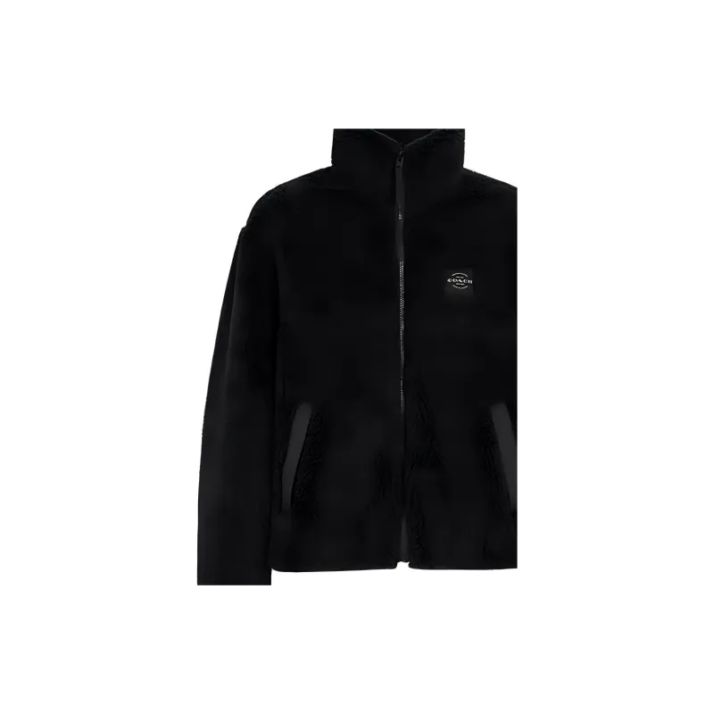 COACH Velvet feel Coat Men's Black-4