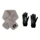 Gray Scarf+Black Glove