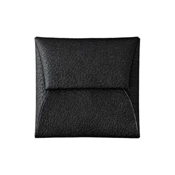 HERMES Bastia Goatskin Coin Purse Card Holder, Wallet Women's Black