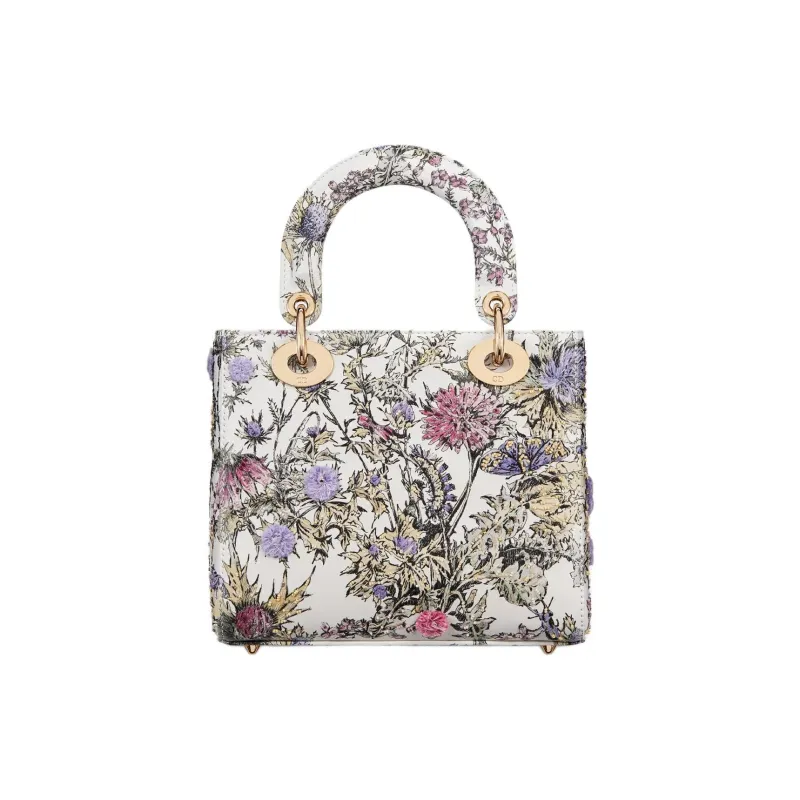 DIOR Lady Dior Sheepskin Lady Dior Bag, Shoulder Bag, Crossbody Bag, Handbag Trumpets Women's Milk White & Multicolor-3
