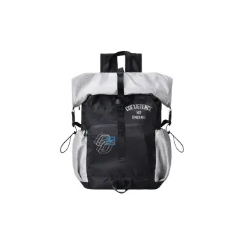COEXISTENCE Polyester Student Backpack Travel Bag Regular Unisex Black Gray Color
