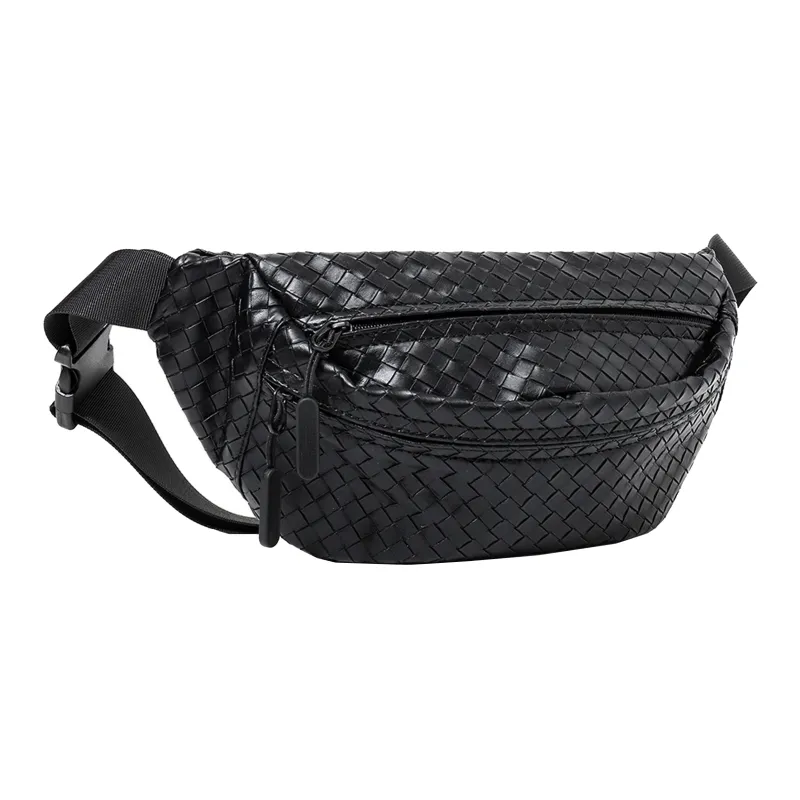 KONADCT Nylon Fabric Crossbody Fanny Pack, Sling Bag Regular Unisex Black/White/Khaki-19
