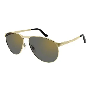 CARTIER Metal Aviator Sunglasses Unisex Gold