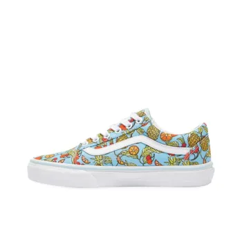 Vans Old Skool Anti Slip Wear Resistant Low Top Skateboard Shoes Women's Light Blue