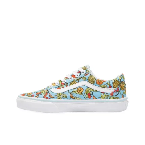 Vans Old Skool Anti Slip Wear Resistant Low Top Skateboard Shoes Women's Light Blue