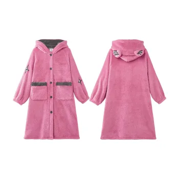 YSO Cool Cat Series Bath Robes Women's Candy Pink
