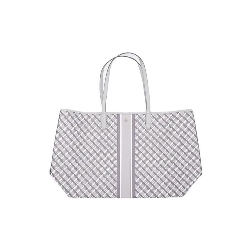 TORY BURCH Perry Canvas Tote Bag, Shopping Bag, Handbag, Shoulder Bag Women's Gray Multicolor
