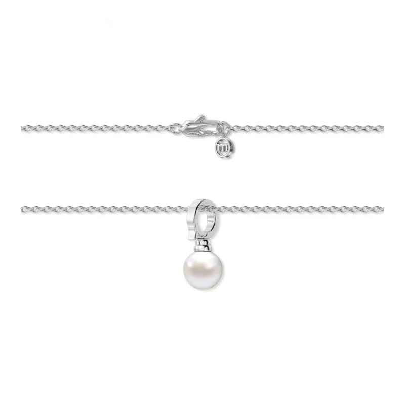Mistova JEWELRY White Gold Plated S925 Silver Pearl Necklaces Women's-1