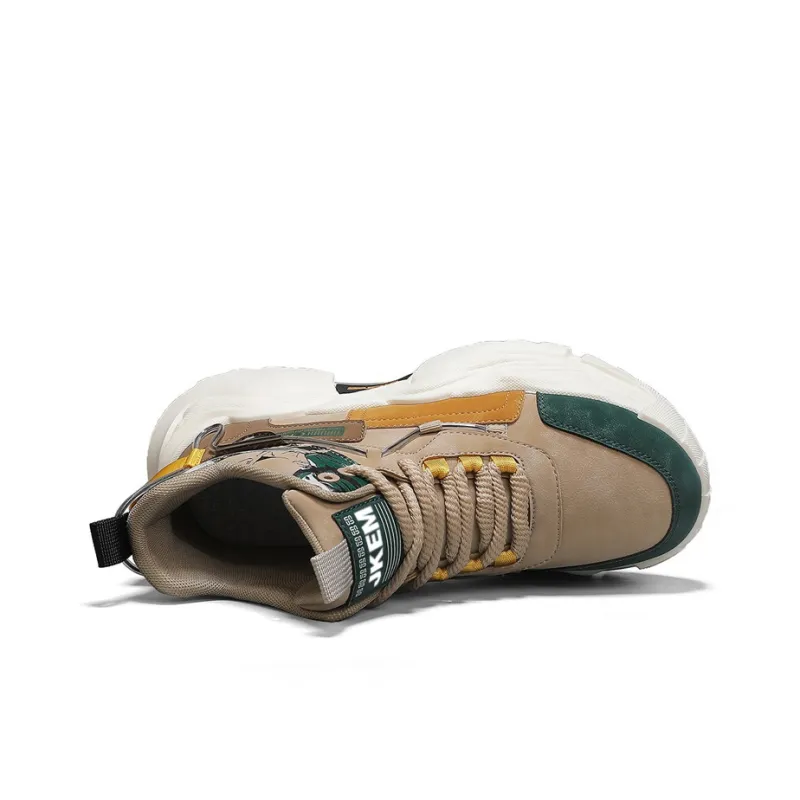 JKEM Cushioned Slip-Resistant Abrasion-Resistant High-Top Chunky Sneakers Men's-7