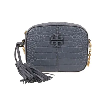 TORY BURCH Leather Camera Bags Shoulder Bags Women's Polar Blue