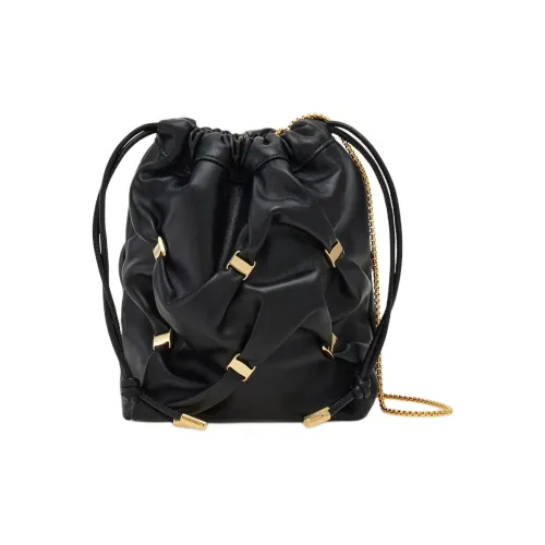 FERRAGAMO Leather Bucket Bags Crossbody Bag Shoulder Bag Mini Women's Black