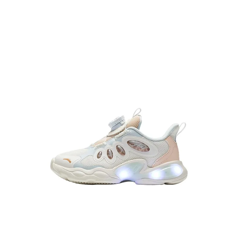 Antakids Wing Flash Slip Resistant Breathable Low Top Kids Lifestyle Shoes Ivory White/Macio Grey/Smoky Brown Kids'-0