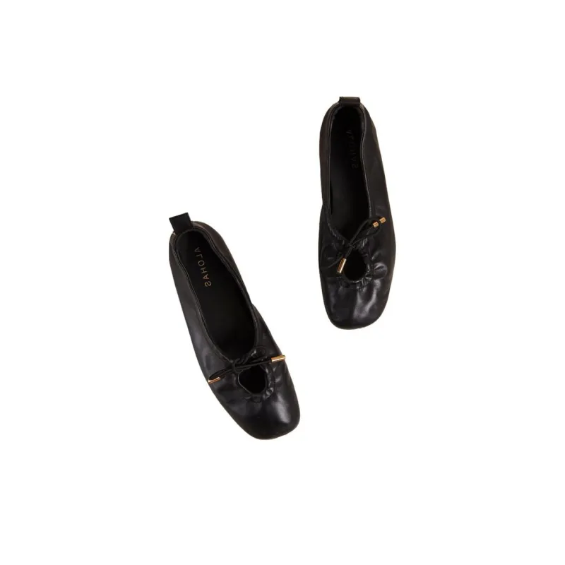 ALOHAS Casual Single Shoes 1cm Women's Black-2