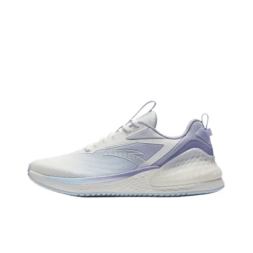 Anta C37+ Cushioning, Breathable, Lightweight Low Top spirit running Shoes Women's White Blue Purple
