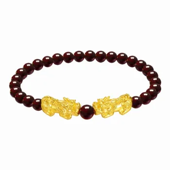 KING TAI SANG Chinese Auspicious Animal Lucky Bead Good Luck YK988B 4 Solid Gold Fixed Price Bracelets Unisex