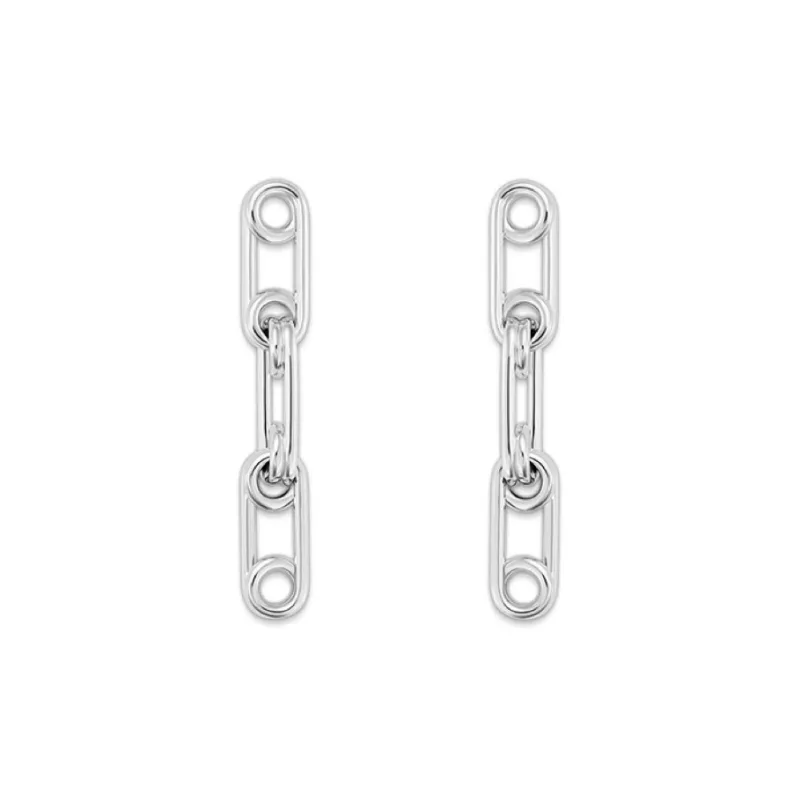Mistova JEWELRY S925 Silver White Gold Plated, Eco Friendly Copper Gold Plated Pin Hoop Earrings Women's-4