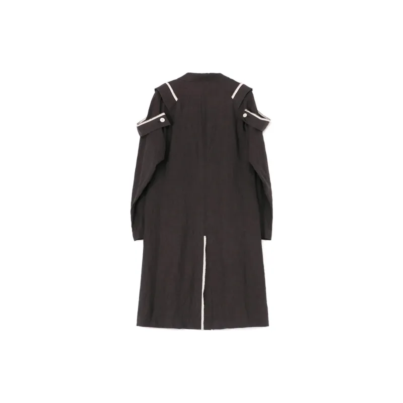 Yohji Yamamoto Contrast trim Ramie Coat-1