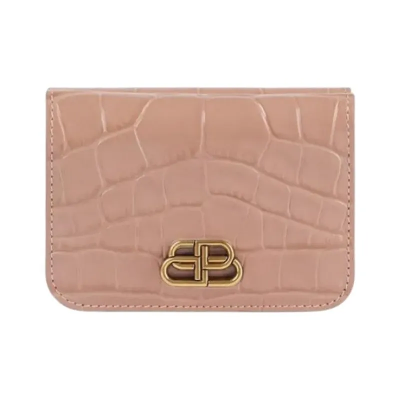 Balenciaga Cow Leather Wallet Mini Women's Beige-0