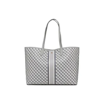 TORY BURCH Perry Coated Canvas Tote Bag Shopping Bag Shoulder Bags Women's Gray Multicolor