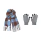 Blue Green Scarf+Black White Glove