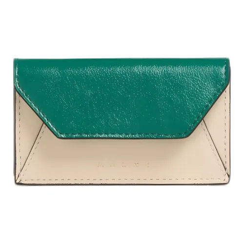MARNI Calfskin Wallet Women's Agate Green With White