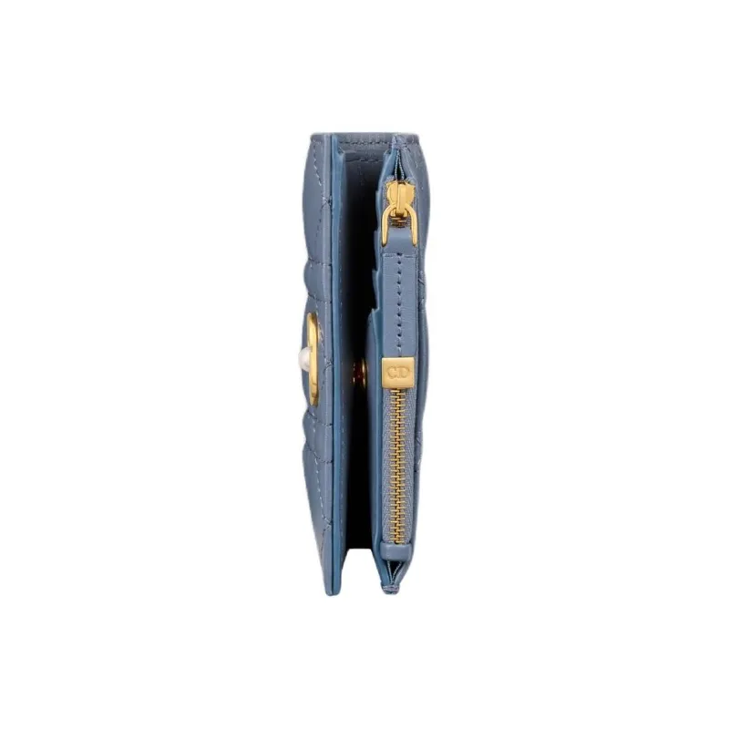 DIOR Jolie Lambskin Wallet Women's Denim Blue-2