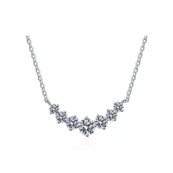 CHUVORA 925 Sterling Silver Collarbone Chain 1 Carat Pendant Advanced Sensory Women's