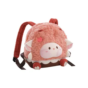 Holding Bamboo Polyester Backpack Large Size Unisex Pink