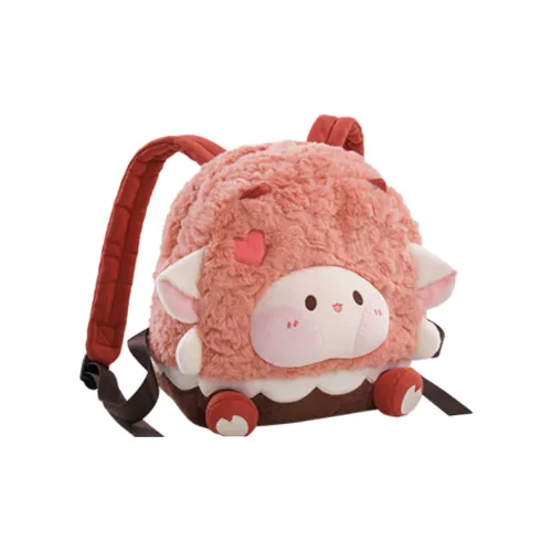 Holding Bamboo Polyester Backpack Large Size Unisex Pink