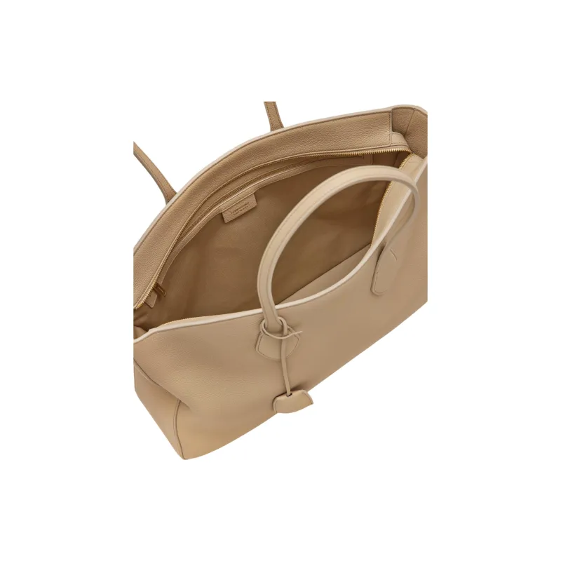 FERRAGAMO Calfskin Tote Bag Shopping Bag Shoulder Bag Handbag Large Size Women's Stone Color-4
