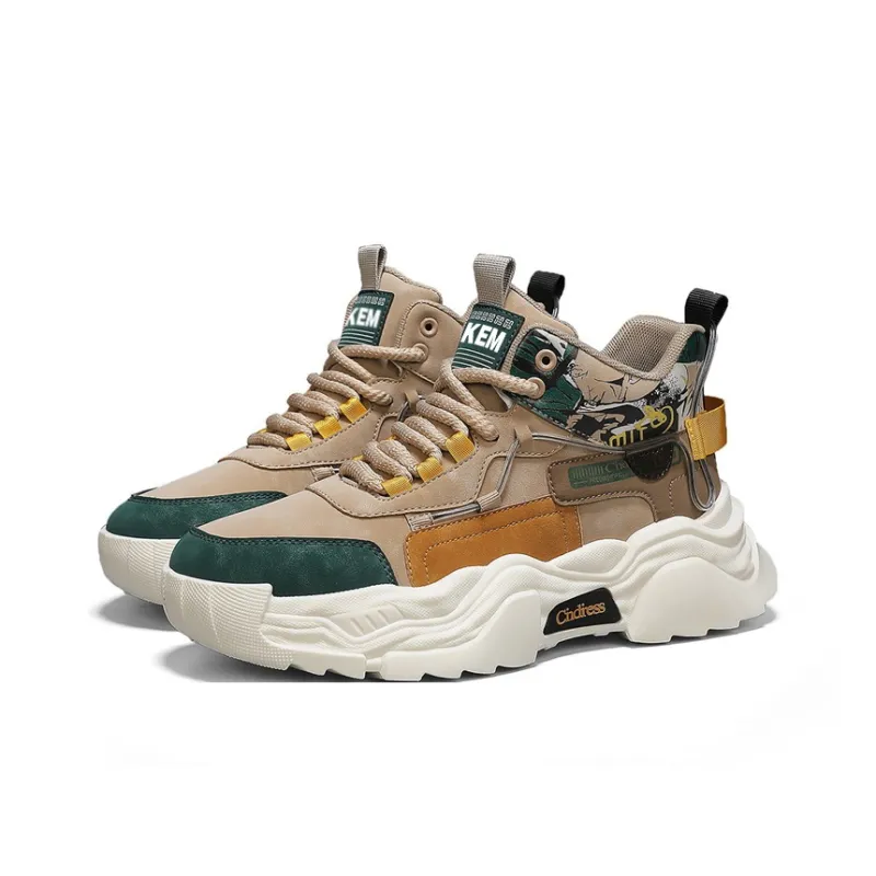 JKEM Cushioned Slip-Resistant Abrasion-Resistant High-Top Chunky Sneakers Men's-9