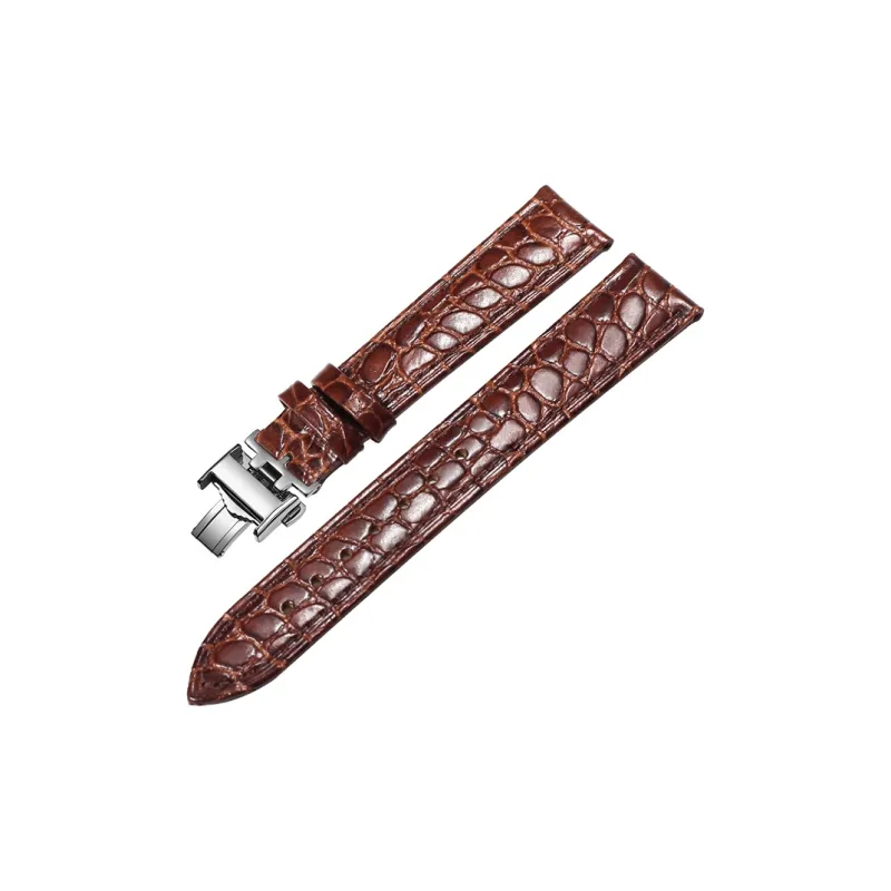 SHIRUI Compatible With Accessories Longines Compatibility Watch Band Black Brown Genuine Leather Material-2