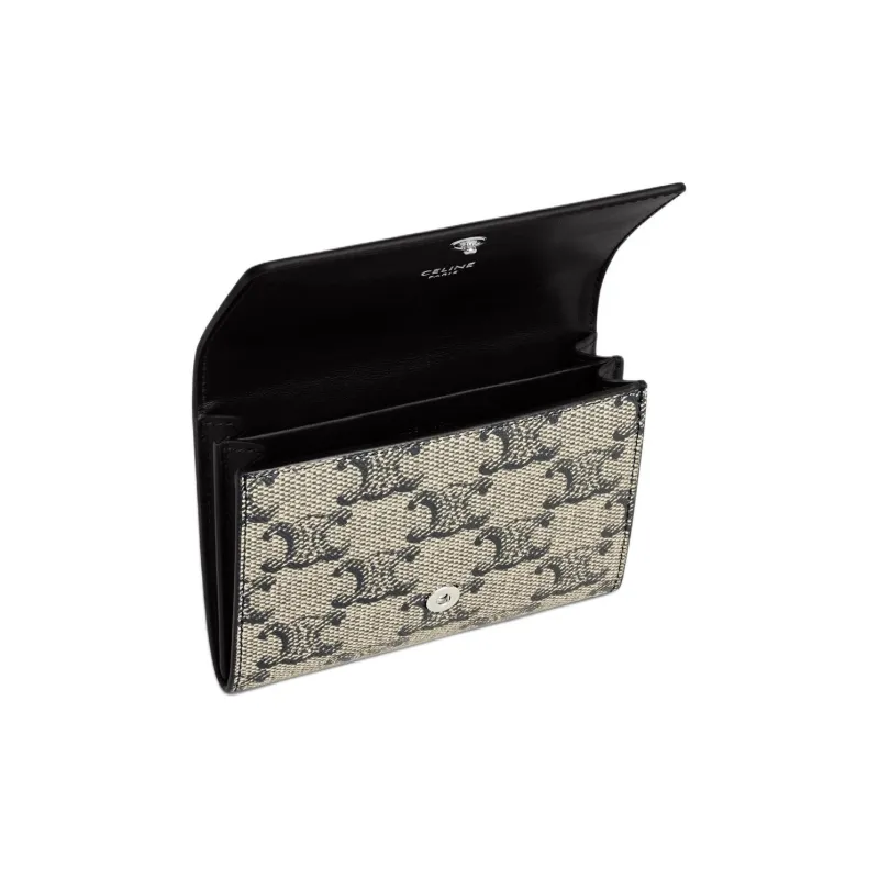 CELINE Triomphe Canvas Card Holder Men's Light Umber-3