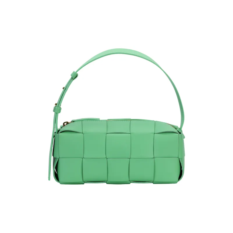 Bottega Veneta Brick Casstte Sheepskin Handbag Shoulder Bag Small Size Women's Siren Green-1