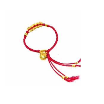 Ruinuo Little Fat Fortune Five Emperor Coin Wealth Woven 999 Solid Gold Priced In Gram Bracelets Women's