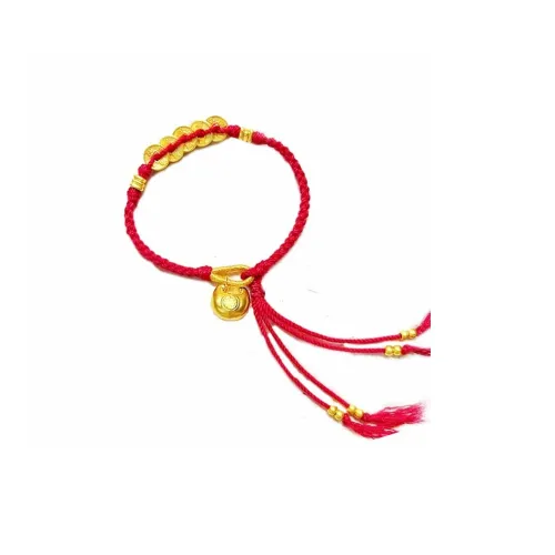 Ruinuo Little Fat Fortune Five Emperor Coin Wealth Woven 999 Solid Gold Priced In Gram Bracelets Women's