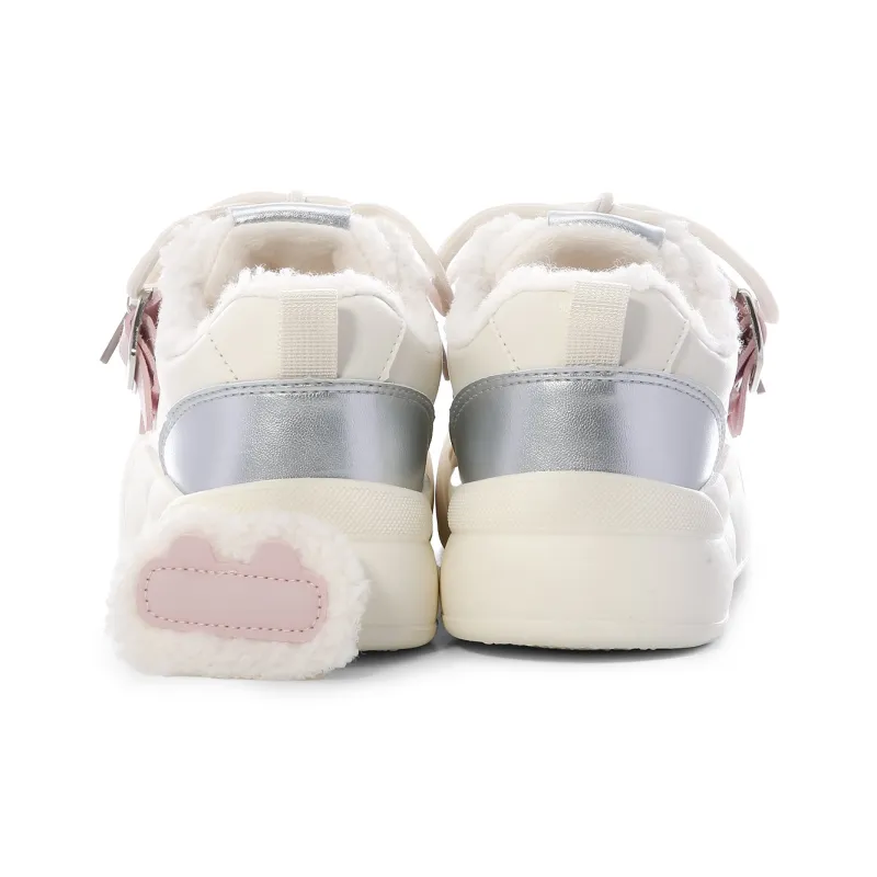Lovely You Warm Lightweight And Wear Resistant Low Top Skateboard Shoes Women's Beige Silver Pink-22