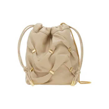FERRAGAMO Nappa Leather Bucket Bags Crossbody Bag Shoulder Bag Mini Women's Taupe